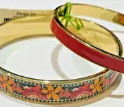 ☘☘☘Vera Bradley 2 Bangle Bracelet Set Bittersweet Pattern New Retired Estate☘☘☘