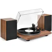 Record Player Turntable with 40W Speakers and Bluetooth Output Input for Viny...