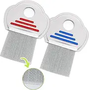 2 Pack Terminator Combs,Professional Metal Lice Comb,for Lice, Nits, and Dandruff Removal. Quick Results for Head Lice Treatment - Suitable for All Hair Types.