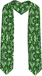 [SKKNT] Monstera Deliciosa Banana Palm Print Graduation Shawl Stole For Academic Commencements Honor Sash Congratulations Gift