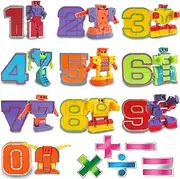Liberty Imports 15 Piece Number Robots Transforming Toys Set | Math Counting Numerical Transform Robot Figures | Educational STEM Learning Bots for Kids
