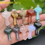 10pcs Natural Mixed Quartz Key Skull Pendant quartz crystal skull Gem healing
