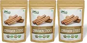 Organic Zing Organic Cinnamon bark Ceylon Cinnamon Sticks for Baking, Cooking & Smoothies | USDA Certified | Vegan | Product of India - 115g (Pack of 3)
