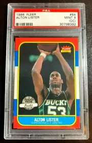 1986 Fleer Basketball #64 Alton Lister PSA 9 (OC) MINT