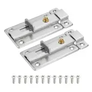 2 Pcs 3.43 x 1.65 Inch Spring Door Bolt Latch Mounted Slide Bolt Silver