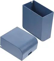 HOMSFOU 2Pcs Boxes Wall Mounted Storage Bins Multi Functional Pen Holder Smartphone Organizer Material Punch Design for Home Office Kitchen and Craft Storage