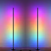 Gaoxun 2 Pack Corner Floor Lamp, Smart RGB LED Corner Lamp Dimmable with App/Remote/Button Control,16 Million Colors & 44+ Scene, Music Sync, Timer Setting, for Living Rooms Bedrooms Gaming Rooms