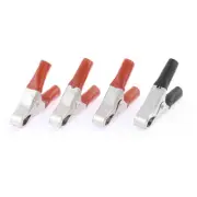 Battery Alligator Clip Electrical Test Clamp Connector Red Black 4 Pcs