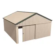 Stratco Domestic Gable Roof Shed Double Garage 5.45 x 6.21 x 2.4m Double Gable End Slidi Merino