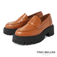 在飛比找momo購物網優惠-【TINO BELLINI 貝里尼】義大利進口牛皮鋸齒厚底樂
