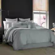 KENNETH COLE REACTION MINERAL STONEY BLUE 3PC KING DUVET COVER 2 STANDARD SHAM