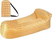 Air Lounger Chair – Blow-Up Inflatable Recliner for Backyard, Boating, and Park | Compact Folding Air Hammock Sofa for Adults, No Pump Needed, Lazy Couch for Outdoors or Poolside Relaxation