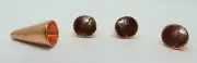 4 Pieces Copper Beads Caps Brushed Mat Beads Cone 18mm Long Handmade Bali Beads
