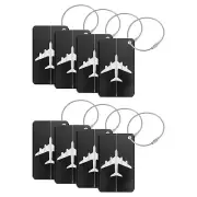 Travel Luggage Tags for Suitcases, 8Pcs Aluminum Metal Luggage Tags (Black)