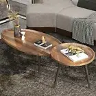 Vintage Wooden Nesting Side Coffee Table Triskele End Table f Balcony LivingRoom