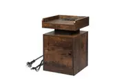 Levede LED Bedside Table with USB Charging Oak