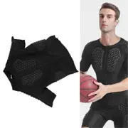 Adult Padded Goalkeeper Shirt with EVA Pads Protective Short Sleeve Goalie Jersey for Soccer Basketball M