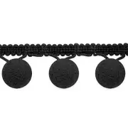 1 1/2" Bonita Pom Fringe Trim, 20 Yards, Black