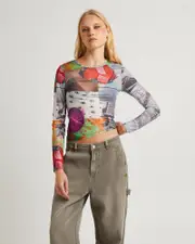 Primavera Long Sleeve Mesh Top