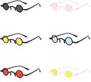 [SAFIGLE] Funny Sunglasses Set 2 Pairs Small Round Frame Retro Style Lightweight/Perfect for Festival