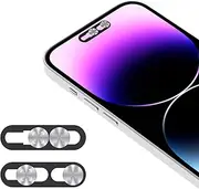 Front Camera Cover,Updated Webcam Cover Compatible for Phone 14Pro/14 Pro Max/15/15Plus/15Pro/15Pro Max/16/16Plus/16Pro/16Pro Max,Open/Close Face Recogition,Protect Privacy and Security,2 Pack-Silver