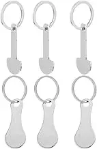 NUOBESTY 6Pcs Stainless Steel Shopping Trolley Release Key - Lightweight Trolley Token Keyring for Easy Cart Access