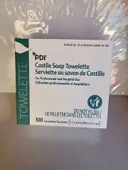 PDI 7.7" X 5" Castile Soap Towelettes Box Of 100