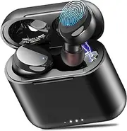 TOZO T6 True Wireless Earbuds Bluetooth 5.3 Headphones Touch Control with Wireless Charging Case IPX8 Waterproof Stereo Earphones in-Ear Built-in Mic Headset Premium Deep Bass Black
