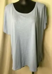 AUTOGRAPH LIGHT BLUE "TEXTURED TEE" STRETCH TOP SZ 24-NEW REDUCED $