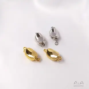 宏雲Hongyun-Ala--18k鍍金白金色保色珍珠項鏈插棒扣元寶扣夾卡扣diy鎖骨鏈飾品配件