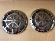 FUSION / GARMIN *NEW* 7'' SPEAKER COVERS *PAIR* STAINLESS/BLACK W/ ANCHOR LOGO