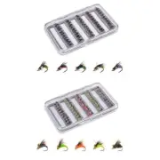 50Pcs Fly Fishing Flies Tackle Fishing Lures Flies Dry/Wet Insect Fishing Baits