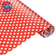 Self Adhesive Vinyl Red Polka Dot Contact Paper Shelf Drawer Liner Cabin