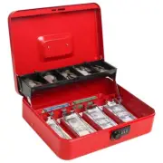Cash Box with Money Tray and Combination Lock Large Money Box 5 Compartments ...