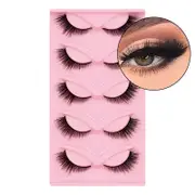 Fox Eye Lashes 3D Fluffy False Eyelashes 5 Pairs Pack Mink Lashes for Party Daily Makeup-XF36