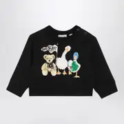 [Burberry] Black sweatshirt with Thomas bear and friends 12 M Black
