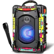 Portable Karaoke Machine Bluetooth Speaker with Microphone,Audio Recording fo...