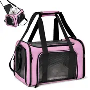 Foldable Pet Carrier Bag Cat Dog Soft Crate Cage Portable Travel Bag Car Kennel-Pink