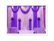 Wedding Stage Decorations Backdrop Party Drapes with Swag Silk Fabric Curtain...