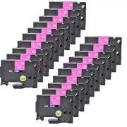 20PK 12mm White on Berry Pink Label Tape TZe-MQP35 For Brother P-Touch PT-2730