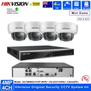 Hikvision Security Camera System CCTV Kit 4MP 4CH IR 30m Mini Dome Original lot