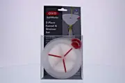 OXO 3 Piece Funnel & Strainer Set - Red