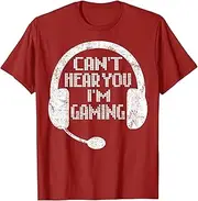 [JIAGANYI] Funny Gamer Gift Headset Cant Hear You Im Gaming T-Shirt