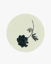 185' Round | Machine Washable Runner Rug | Kid & Pet Friendly | Indoor Rug | Temple Silhouette Ivory & Charcoal Flatwoven Rug by The Local Project | Ruggable