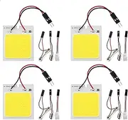 EZONEDEAL 4/8 Pack White Led Panel Dome Light Lamp, COB 48-SMD Led Interior Car Lights Auto Led Dome Lights Interior (4 Pack)
