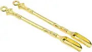 AIMALL 2PCS Gold Snuff Micro Spatula Spoon Stainless Steel Scoop, 3.15 x 0.27 Inches