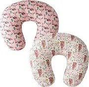 Little Jump 2 Pack Nursing Pillow Covers, Stretchy Removable Case for Breastfeeding Pillows, Ultra Soft Comfortable Slipcover for Baby Girls Western Cowgirl Boots Hats Highland Cows (2 Pack Cowgirl)