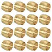 1/4" ID Brass Compression Sleeve Ferrules, 16 Pcs Brass Compression Fittings
