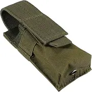 Flashlight Pouch, Belt Holster Holder 12.5x5.5x4.5cm, Elastic Cord Buckle Closure, Nylon Torch Carry Case, Single Slot for Hiking, Outdoor Activity, Climbing, Trekking