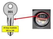 Key to Roof Rack for Prorack Series 001 to 100 - FREE POST